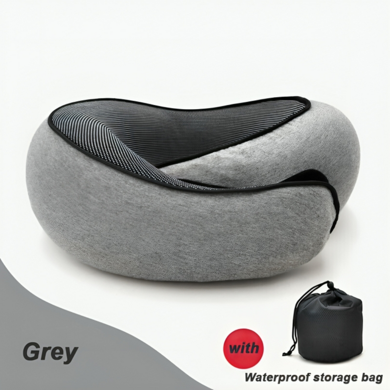 MEMORY-FOAM Travel Pillow + FREE Carry Bag