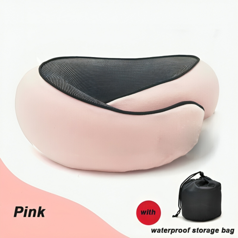 MEMORY-FOAM Travel Pillow + FREE Carry Bag