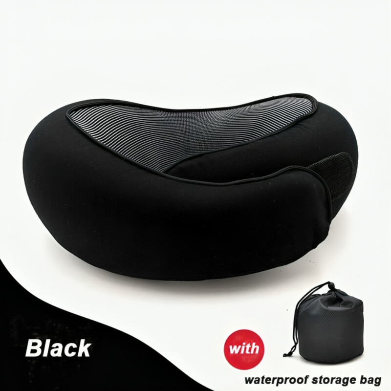 MEMORY-FOAM Travel Pillow + FREE Carry Bag