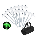 Glow In The Dark Heavy Duty Tent Pegs (Pack Of 15 + FREE Drill Bit & Canvas Bag)