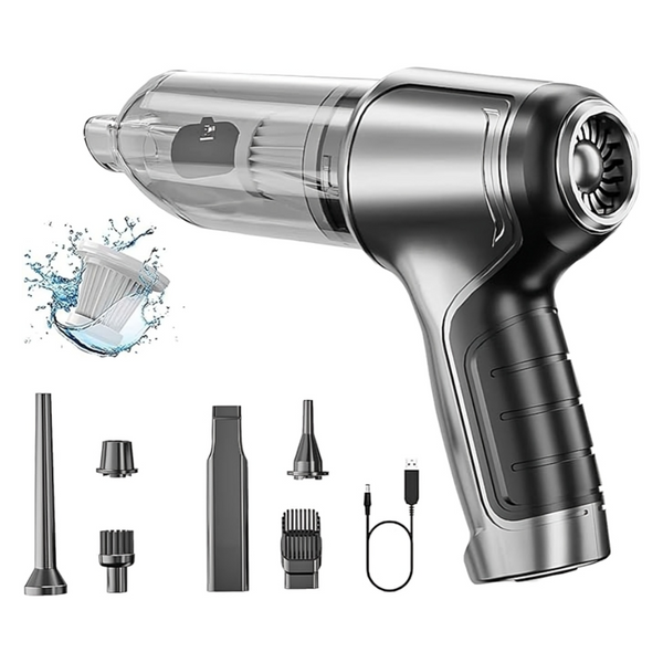 2 in 1 Cordless Car Vacuum + 5 FREE Cleaning Accessories