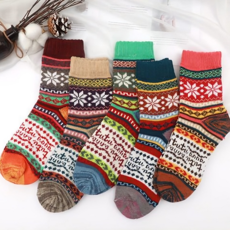 VINTAGE WOOL CREW SOCKS | PACK OF 5