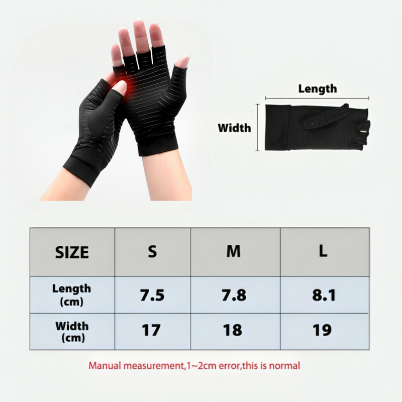 Copper Compression Gloves (Chronic Hand Pain Relief) - ONE PAIR