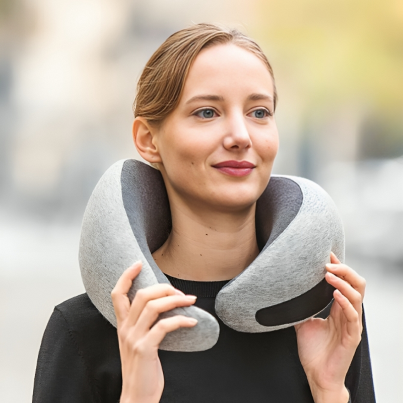 MEMORY-FOAM Travel Pillow + FREE Carry Bag